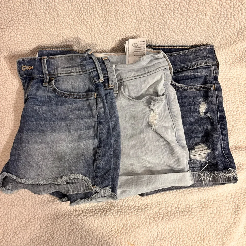 Abercrombie Kids Blue Jean Bundle Shorts with Frayed Hem - Picture 11 of 16